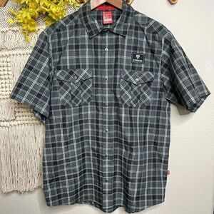 Bontrager Trek Gray Plaid Boardwalk Shirt Large
